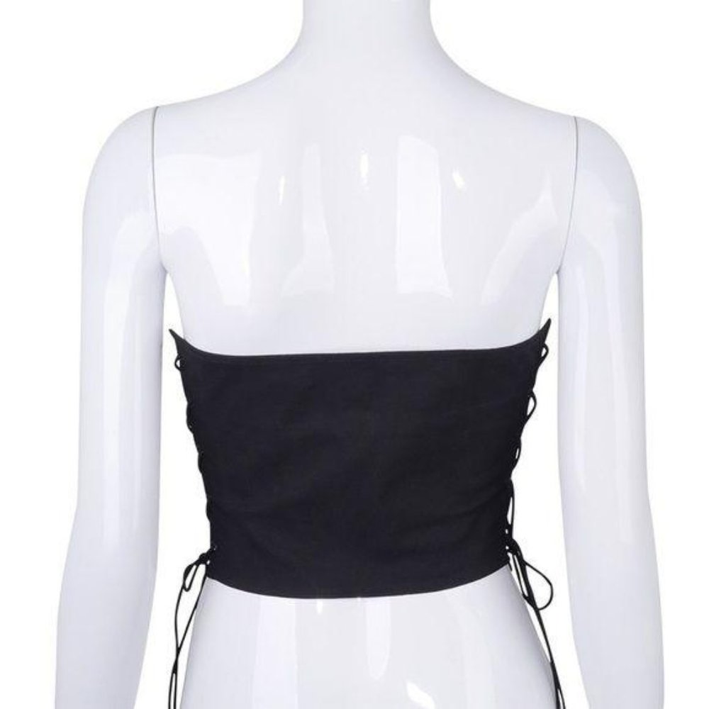 NEW Black Side Lace up Strapless Corset Top - Picture 9 of 14